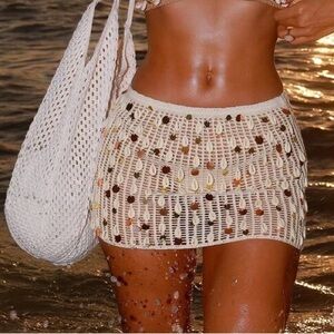 Crochet Shell 🐚 sequin mini skirt